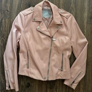 Bagatelle Faux Leather Blush Moto Jacket S